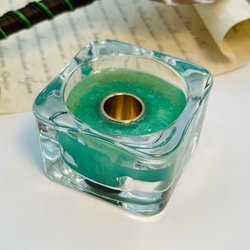 Glass Inkwell - Green