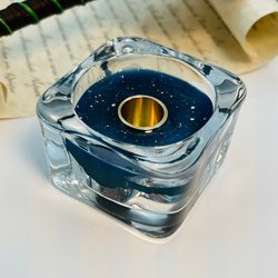 Glass Inkwell - Blue Speckle