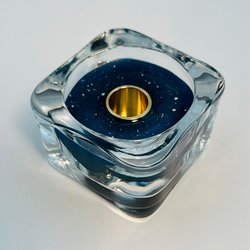 Glass Inkwell - Blue Speckle